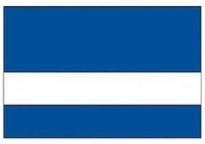 Blue with White Lettering
