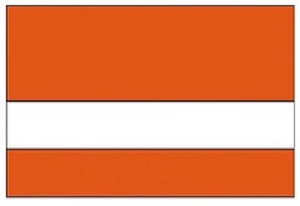 Tangerine with White Lettering