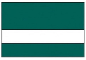 Teal Green with White Lettering